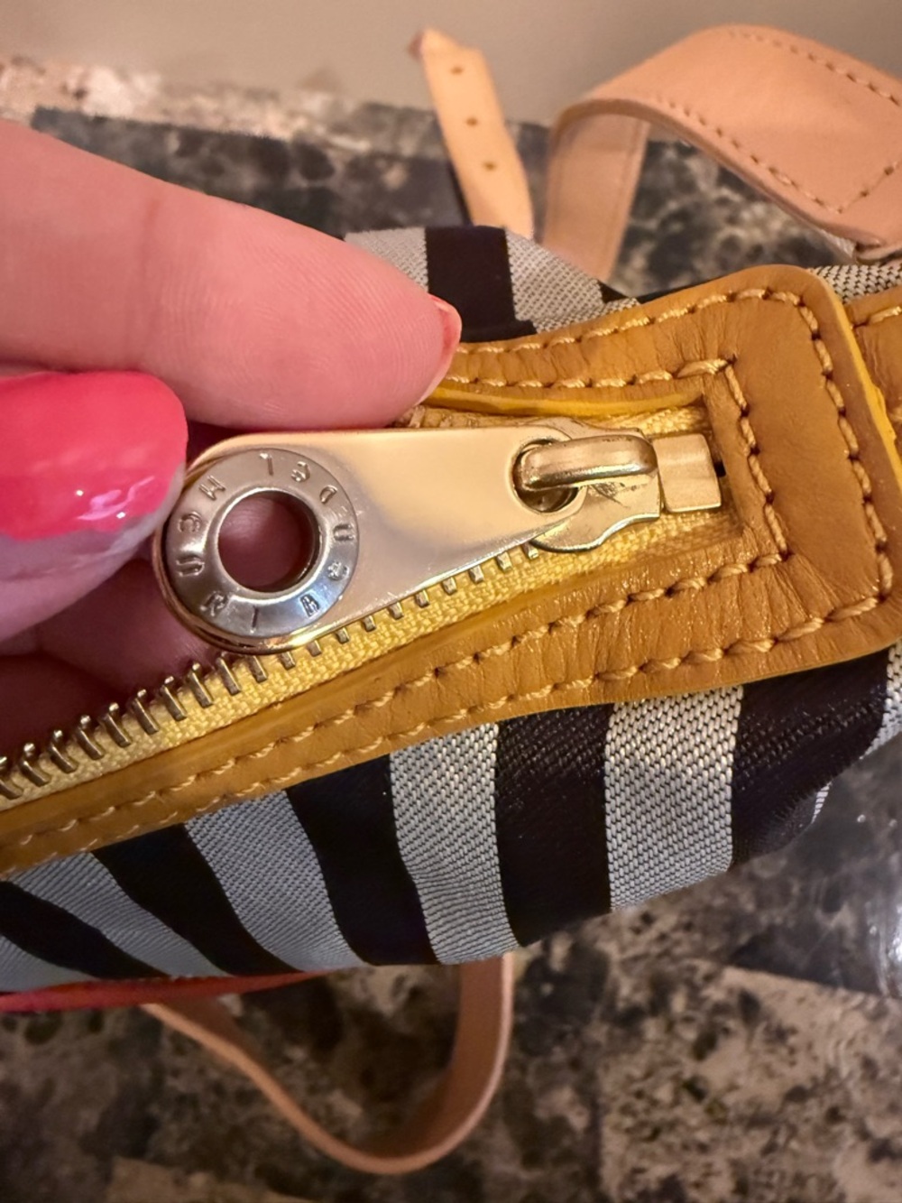 Henri Bendel Rare Centennial Stripe Canvas Crossbody - Picture 15 of 16